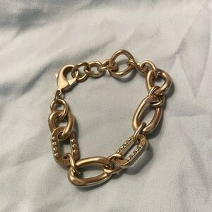 Jewelmint Chain Link Bracelet in Antique Gold Tone.
